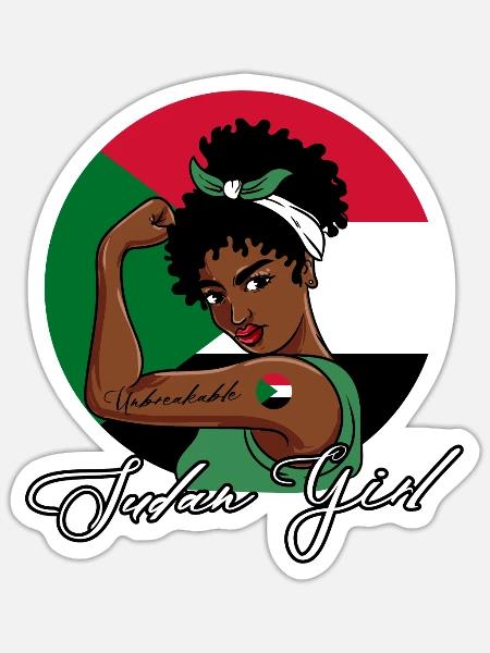 Unbreakable Sudan Girl - Sticker Größe S (10 x 10 cm) - Mattweiß