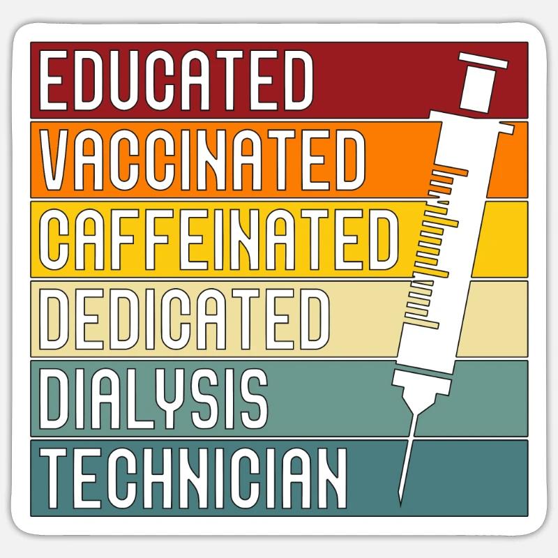 Dialysetechniker Nephrologie Dialyse Geschenk - Sticker Größe S (10 x 10 cm) - Mattweiß