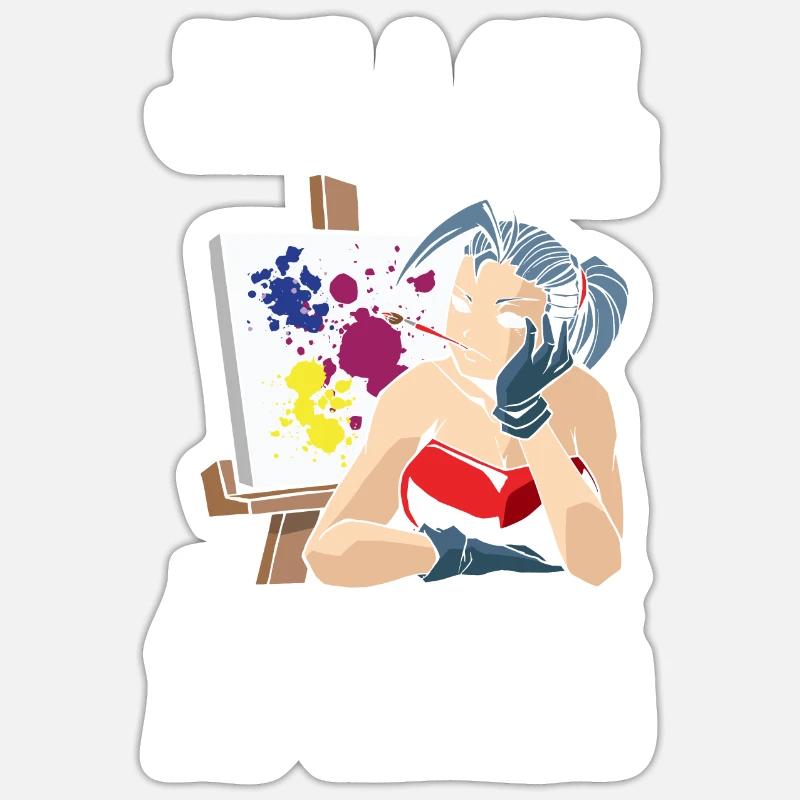 Drôle de cadeau d’anime - Sticker taille S (10 x 10 cm) - blanc mat