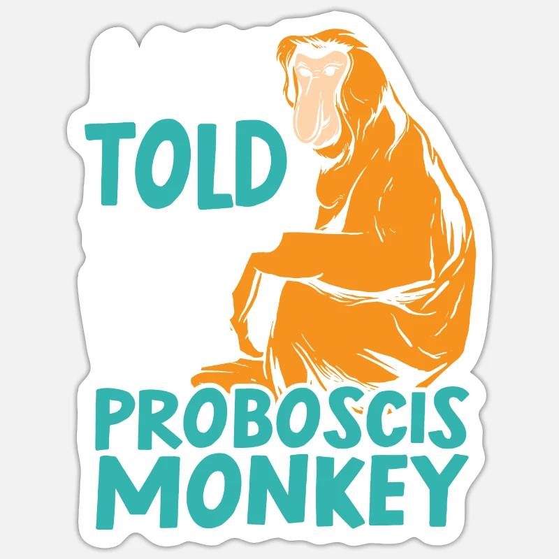Mir wurde gesagt, dass es einen Proboscis Monkey Zoo geben würde - Sticker Größe S (10 x 10 cm) - Mattweiß