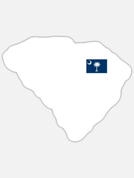 South Carolina Home Geschenk - Sticker Größe S (10 x 10 cm) - Mattweiß