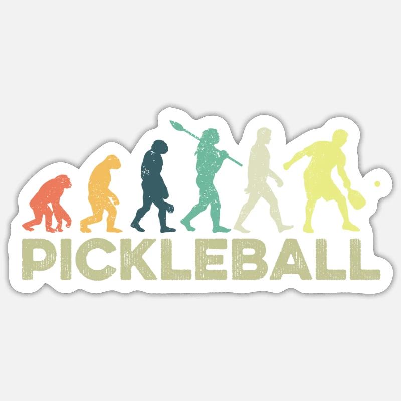 Fun Pickleball Paddle Pickleball Player Evolution Sticker taille S (10 x 10 cm)