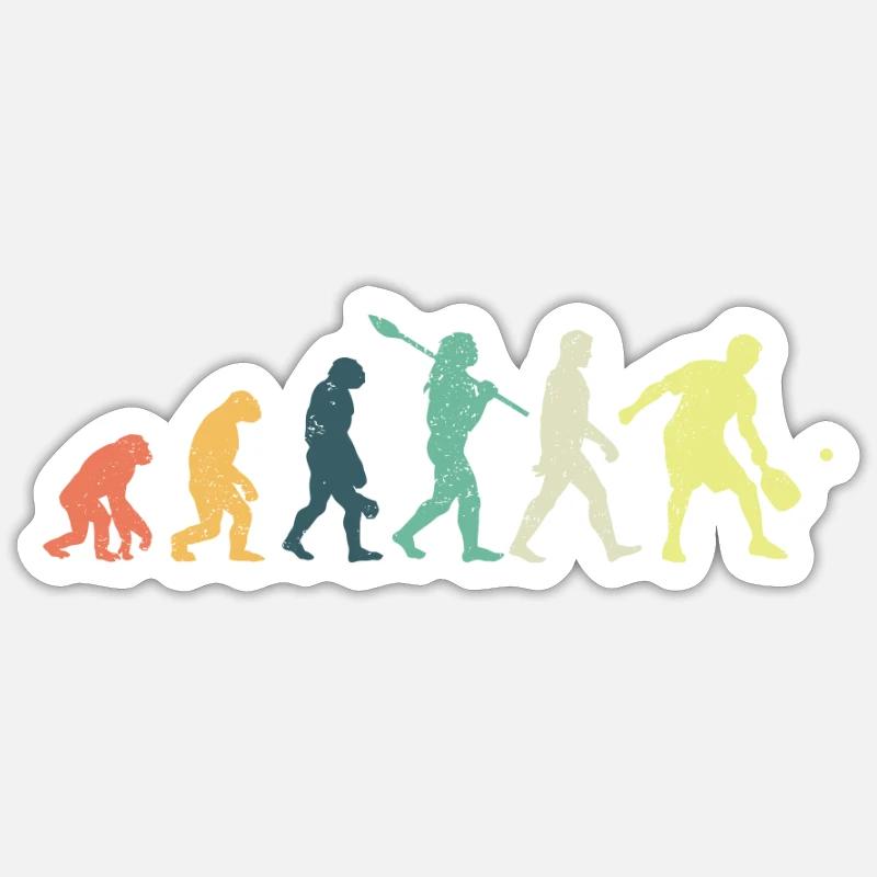 Drôle de Pickleball Paddle Pickleball Evolution Pun Sticker taille S (10 x 10 cm)
