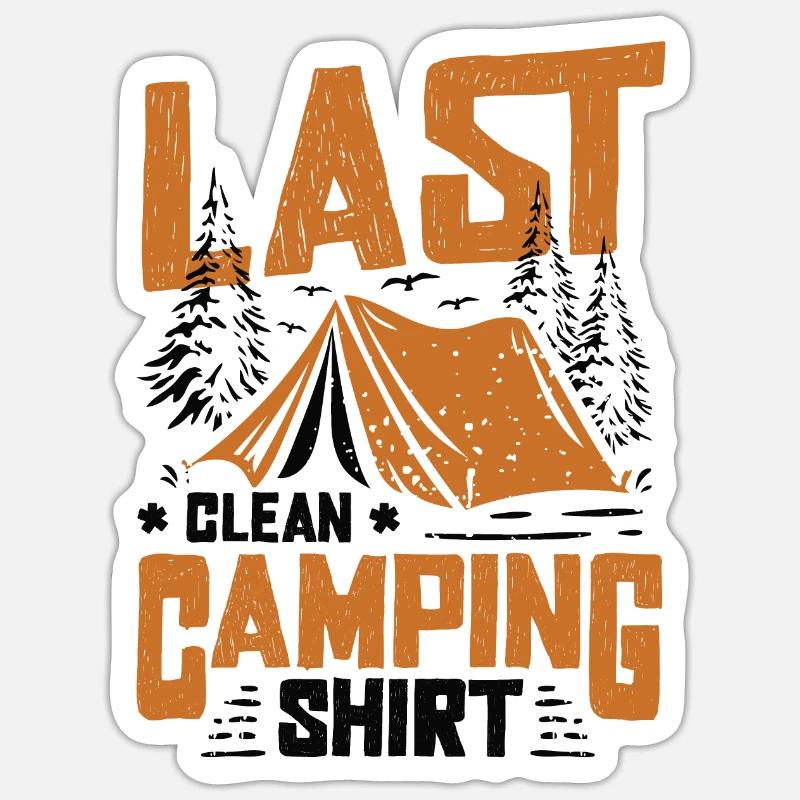 Funny Caper, last clean camping. - Sticker size S (10 x 10 cm) - white matte