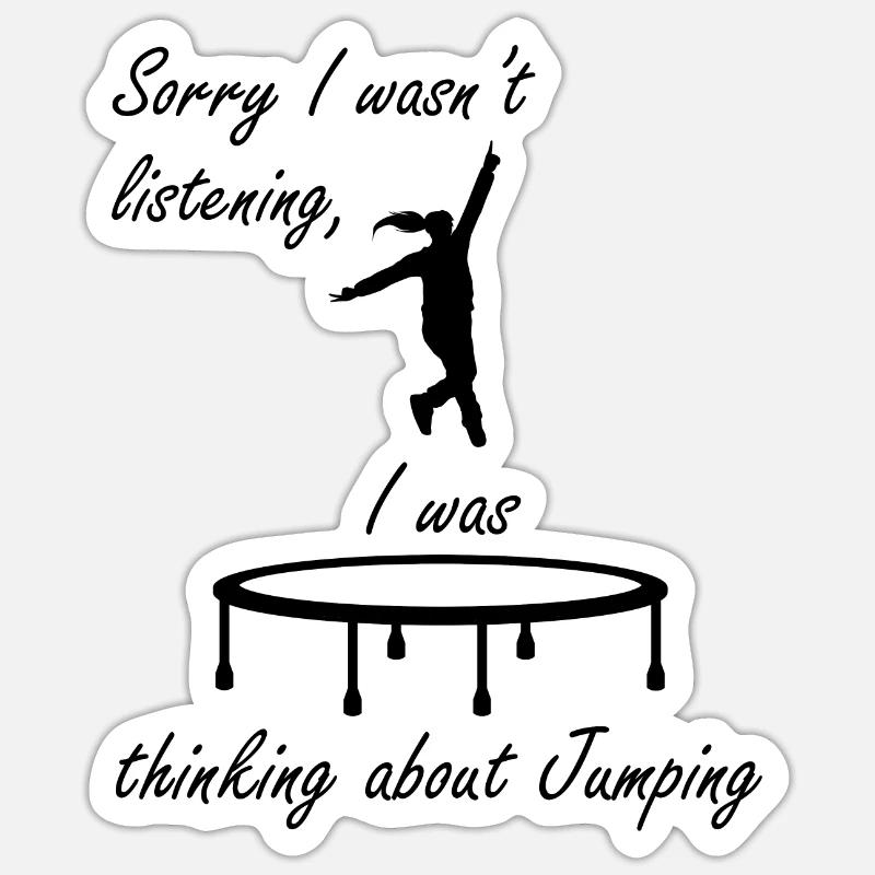 Trampoline Jumping Thinking About Jumping - Sticker size S (10 x 10 cm) - white matte