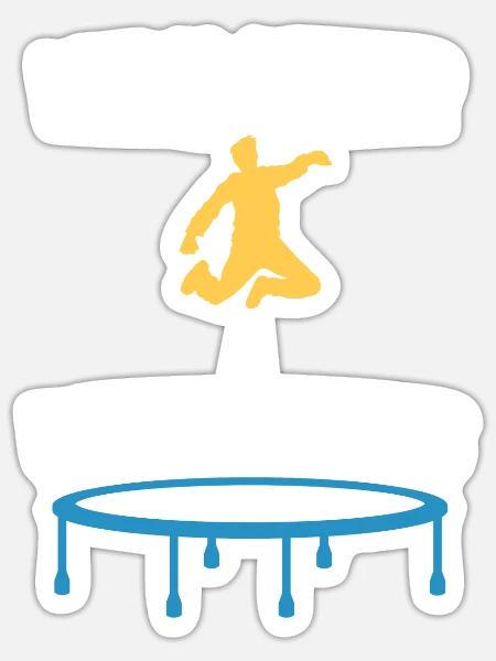 Trampolinspringen, Bounce, Hobby, - Sticker Größe S (10 x 10 cm) - Mattweiß