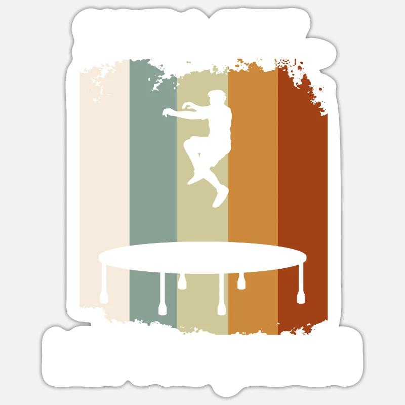 Beschäftigter Trampolin-Spring-Trampolinist - Sticker Größe S (10 x 10 cm) - Mattweiß