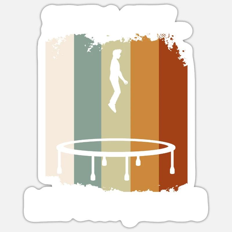 Busy Jumping Trampolin-Springer - Sticker Größe S (10 x 10 cm) - Mattweiß