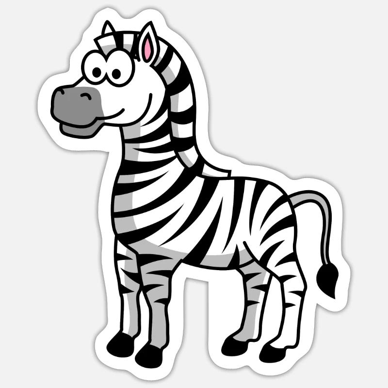 Zebra Comic Tier Sticker Größe S (10 x 10 cm)