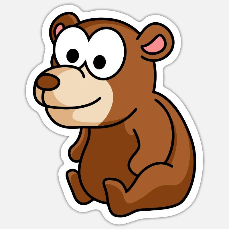 Bande dessinée Bear - Sticker taille S (10 x 10 cm) - blanc mat
