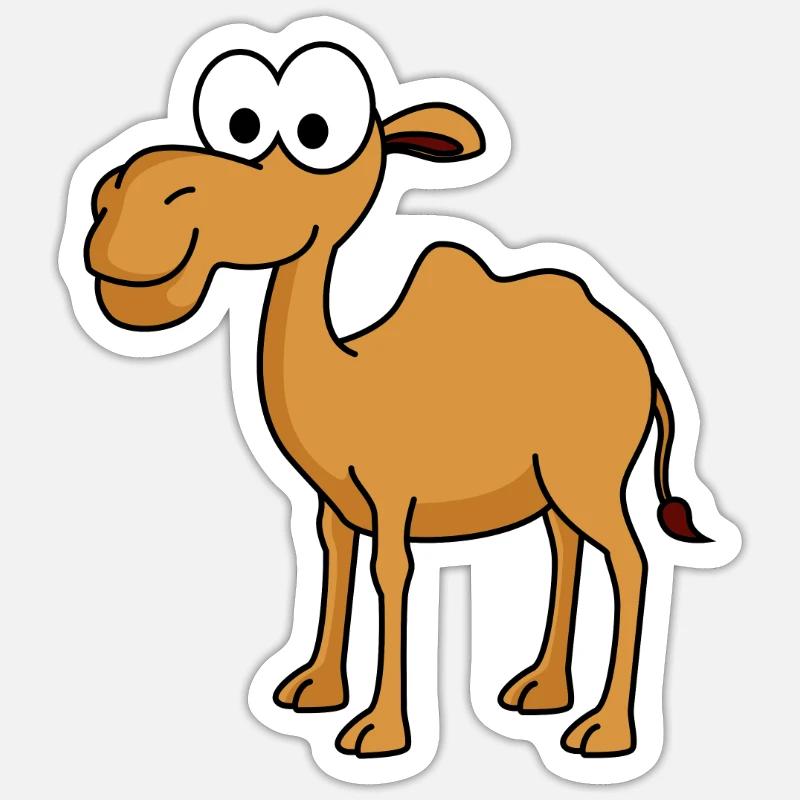 Kamel Comic - Sticker Größe S (10 x 10 cm) - Mattweiß