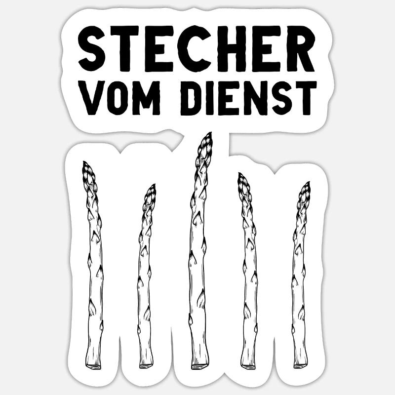 Chefstecher Spargelstecher Spargelernte Bauer Sticker Größe S (10 x 10 cm)