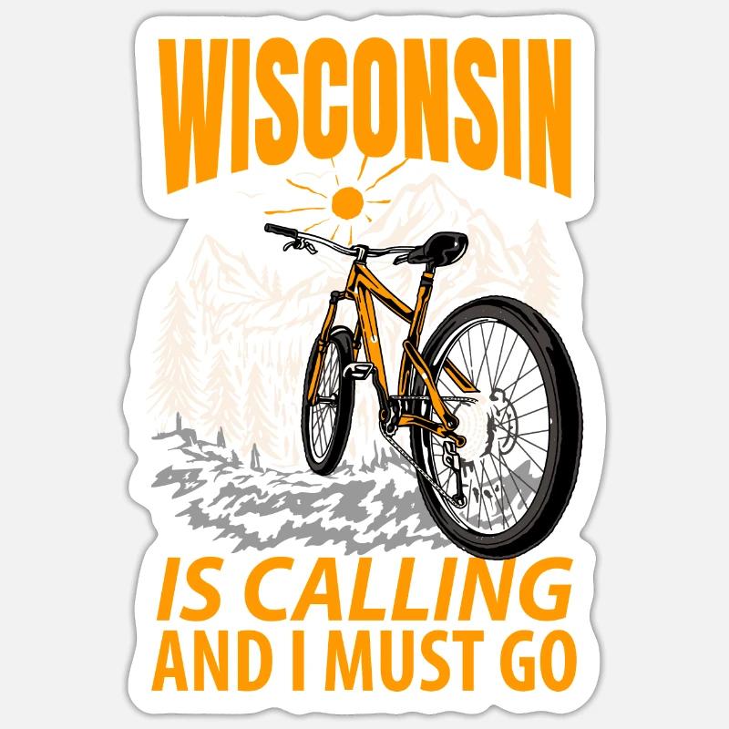 Wisconsin adventurous gift - Sticker size S (10 x 10 cm) - white matte