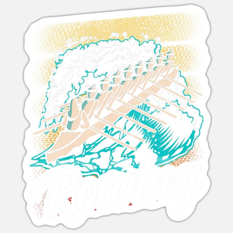 Rowing Rowing Rowing Rowing Boat Rowing Rower - Sticker size S (10 x 10 cm) - white matte