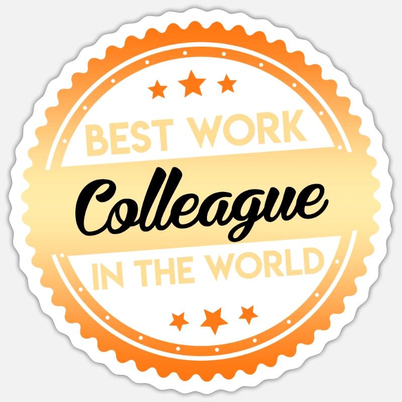 Bester Arbeitskollege der Welt Arbeitskollege - Sticker Größe S (10 x 10 cm) - Mattweiß
