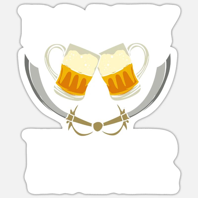 Booty And Beer - Sticker Größe S (10 x 10 cm) - Mattweiß