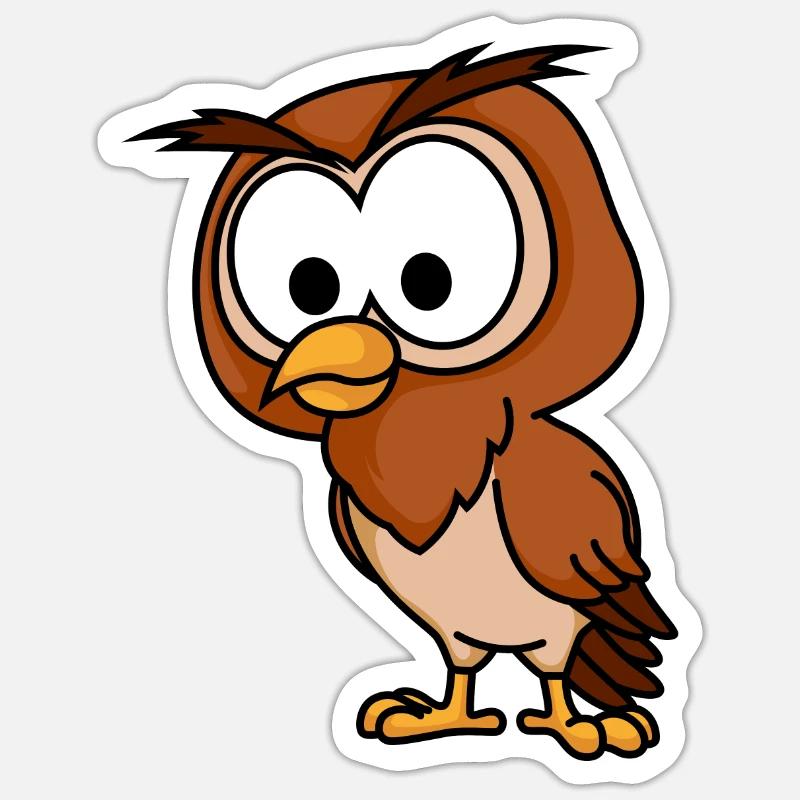 Eule Comic Tier Sticker Größe S (10 x 10 cm)