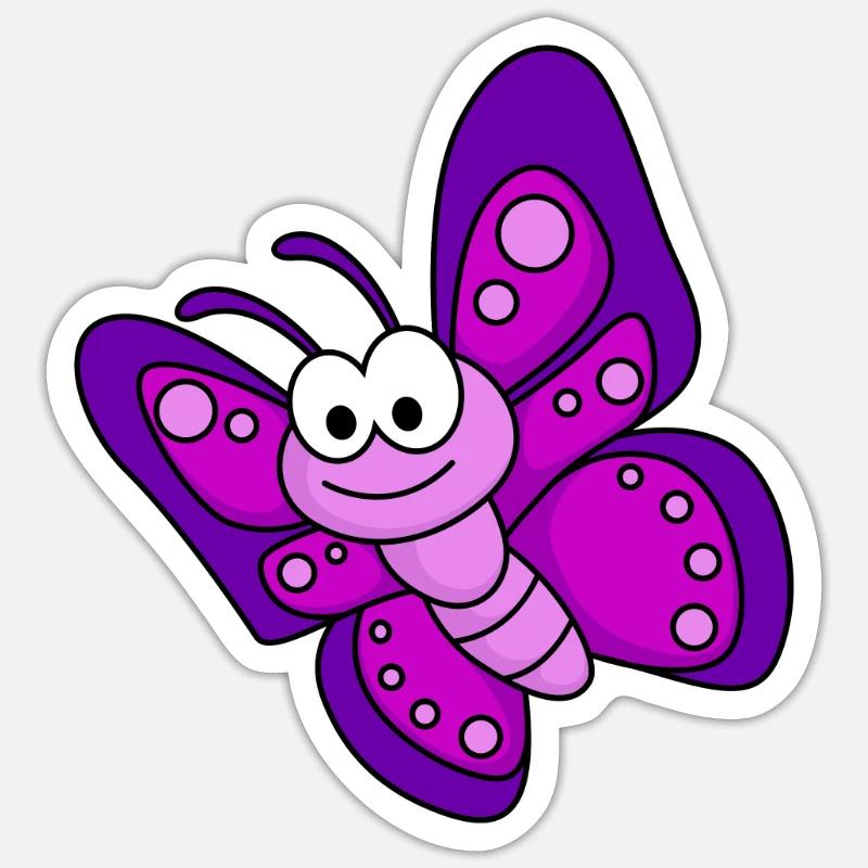 Schmetterling Comic Tier - Sticker Größe S (10 x 10 cm) - Mattweiß