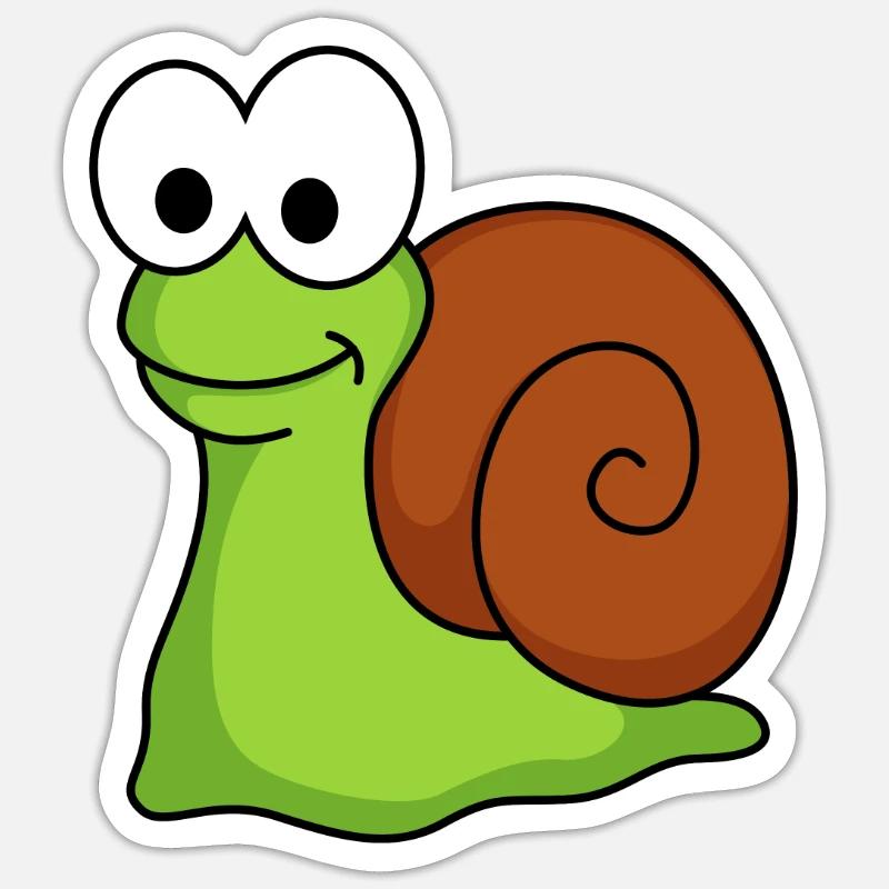 Escargot Comic Animal - Sticker taille S (10 x 10 cm) - blanc mat