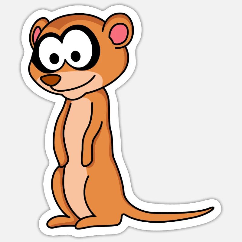 Erdmännchen Comic Tier Sticker Größe S (10 x 10 cm)