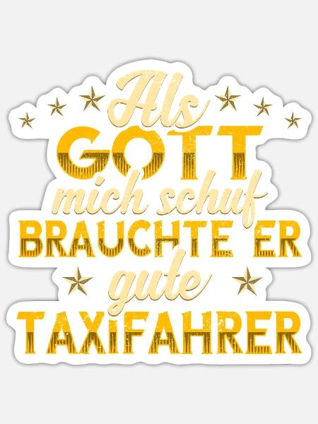 Taxifahrer - Sticker Größe S (10 x 10 cm) - Mattweiß