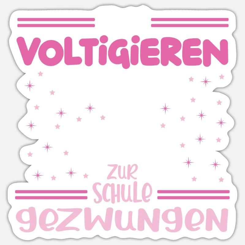 Voltigieren Volti Voltigier Pferde Pferdemädchen - Sticker Größe S (10 x 10 cm) - Mattweiß