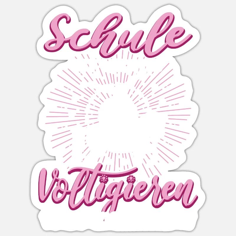 Voltigieren Volti Voltigier Pferde Pferdemädchen - Sticker Größe S (10 x 10 cm) - Mattweiß