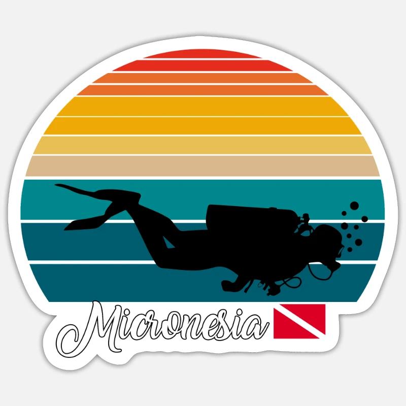 Micronesia Scuba Diving Poison - Sticker size S (10 x 10 cm) - white matte