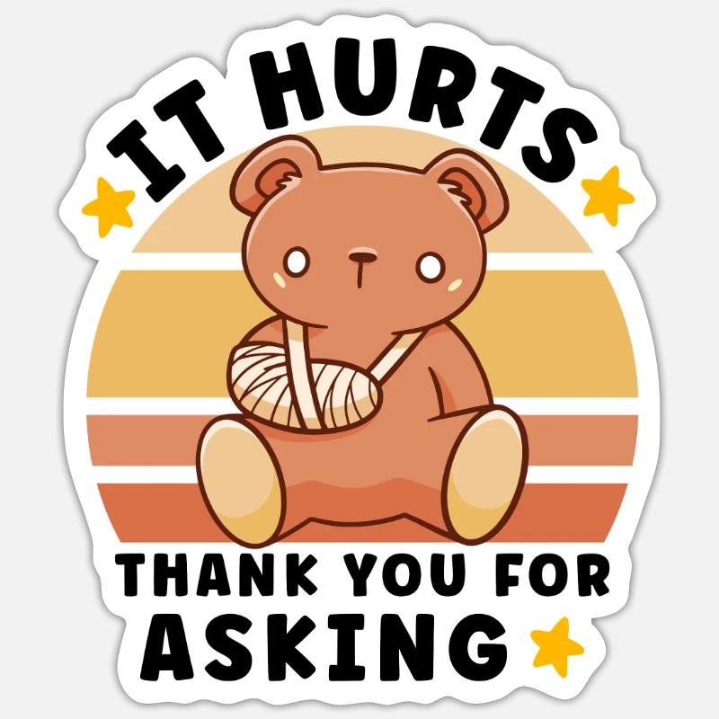 Broken Hand Broken Arm Broken Bones Funny Broken Sticker Größe S (10 x 10 cm)