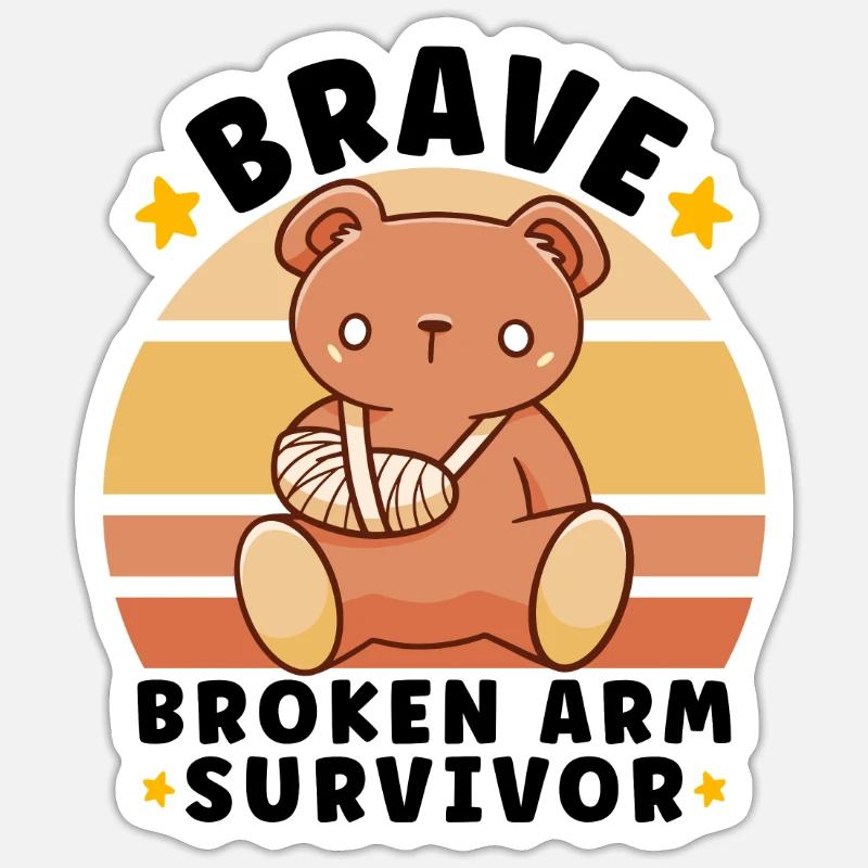 Broken Hand Broken Arm Broken Bones Funny Broken Sticker Größe S (10 x 10 cm)