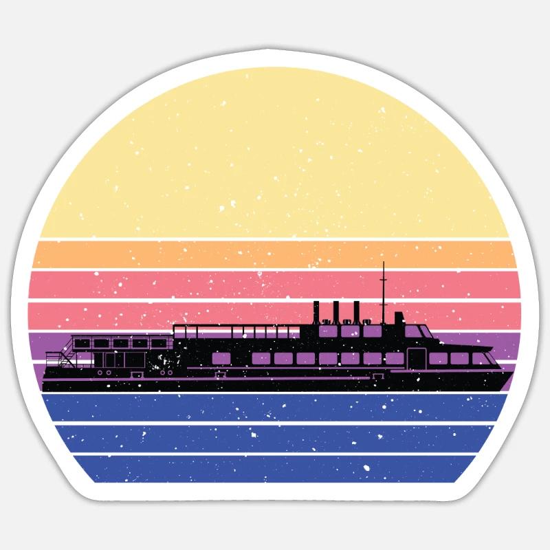 Ferry Retro Ferry - Sticker size S (10 x 10 cm) - white matte