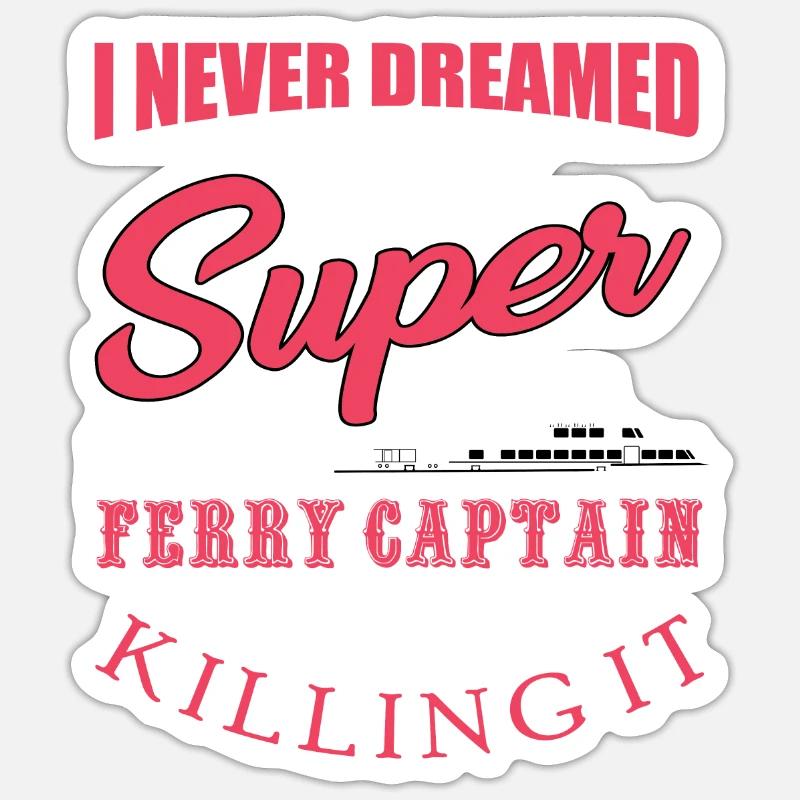 Capitaine du ferry - Sticker taille S (10 x 10 cm) - blanc mat