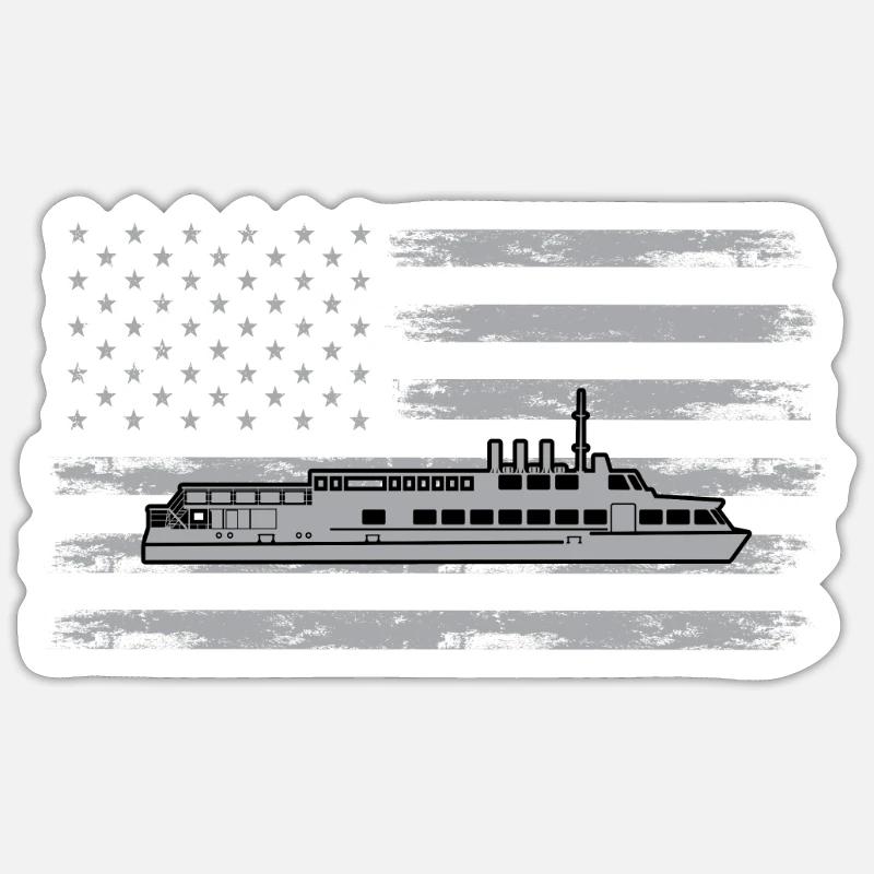 Ferry Retro Ferry - Sticker size S (10 x 10 cm) - white matte