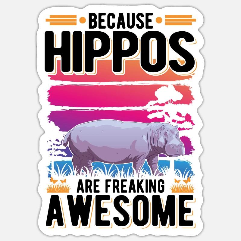 Hippo Gift Hippo Hippo Hippo Sticker size S (10 x 10 cm)