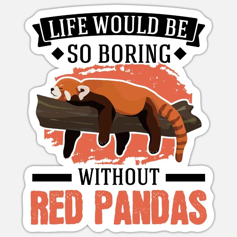 Roter Panda Geschenk Red Panda - Sticker Größe S (10 x 10 cm) - Mattweiß