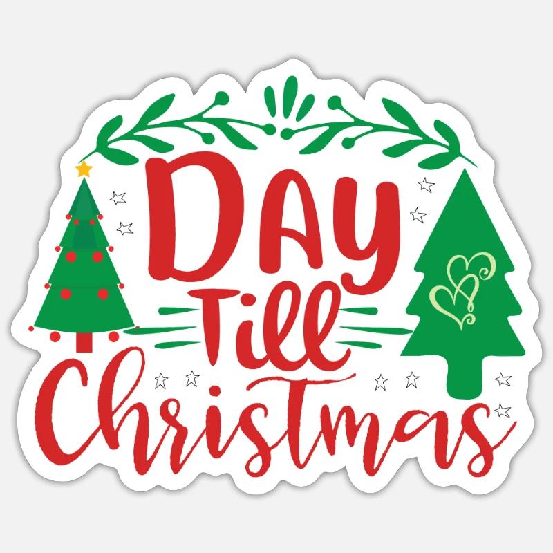 Jour à Noël Pull de Noël moche Sticker taille S (10 x 10 cm)