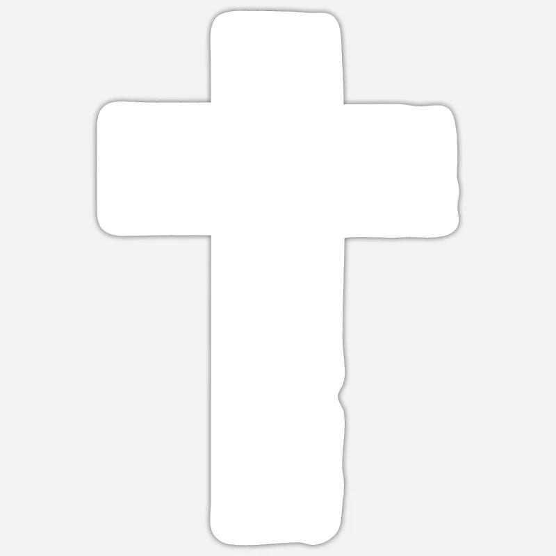 Roller Coaster Cross Christian - Sticker taille S (10 x 10 cm) - blanc mat