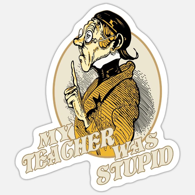 Max und Moritz Lehrer Lämpel - Sticker Größe S (10 x 10 cm) - Mattweiß