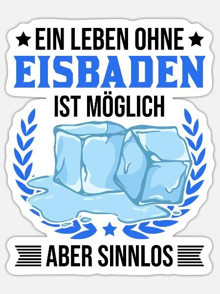 Eisbad Eisbaden Winterbad Eisschwimmen - Sticker Größe S (10 x 10 cm) - Mattweiß