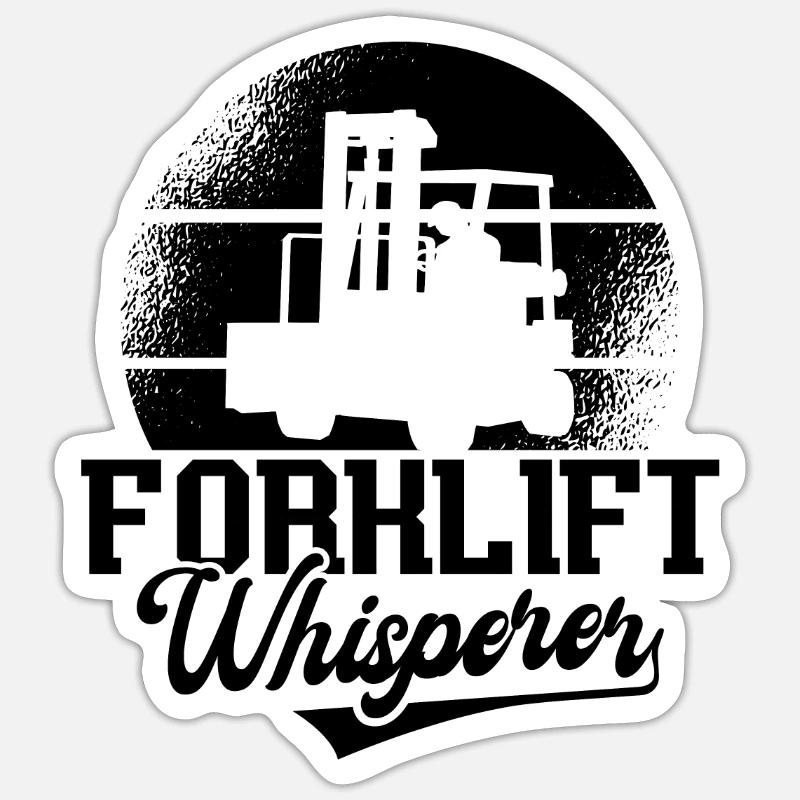 Gabelstapler Staplerfahrer Coole Geschenkidee - Sticker Größe S (10 x 10 cm) - Mattweiß