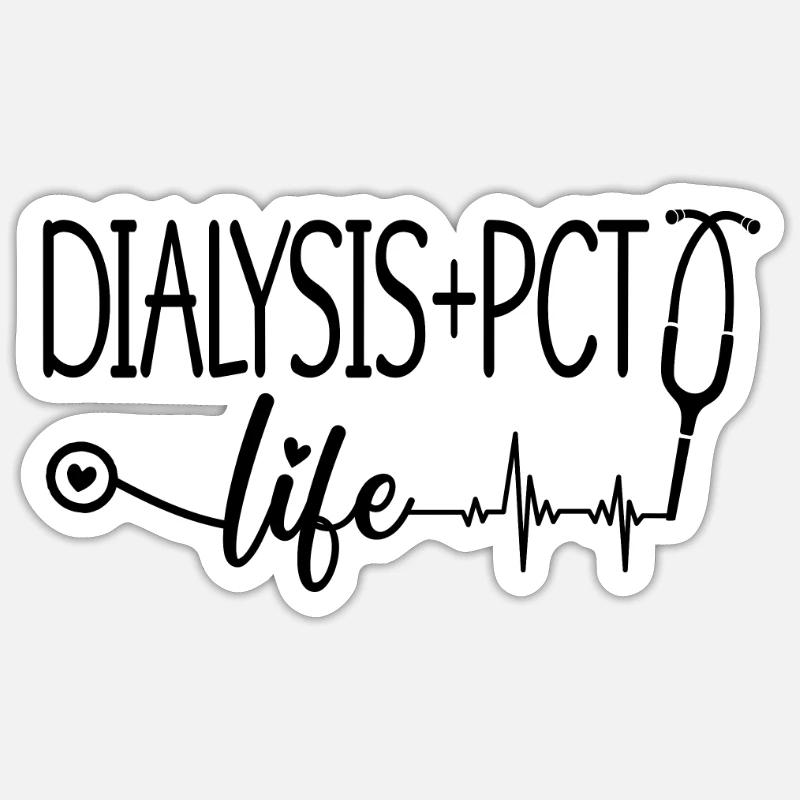 Dialyse Dialysetechniker Nephrologie Geschenkidee - Sticker Größe S (10 x 10 cm) - Mattweiß