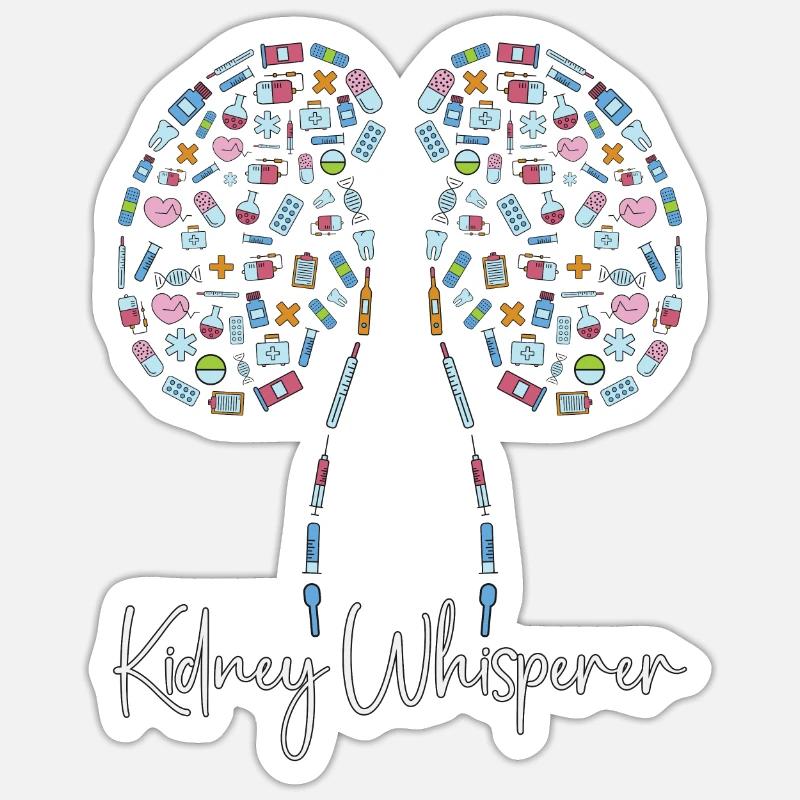 Technicien en dialyse Néphrologie Dialyse Cool Gift - Sticker taille S (10 x 10 cm) - blanc mat