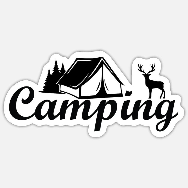 Camping - Sticker Größe S (10 x 10 cm) - Mattweiß