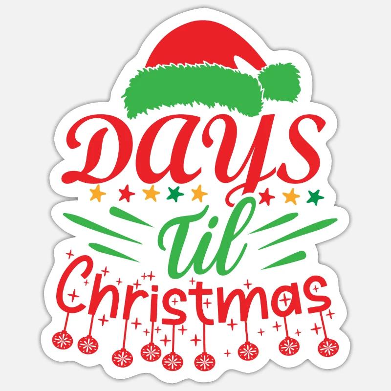 Days until Christmas Norwegian Pattern Sticker size S (10 x 10 cm)