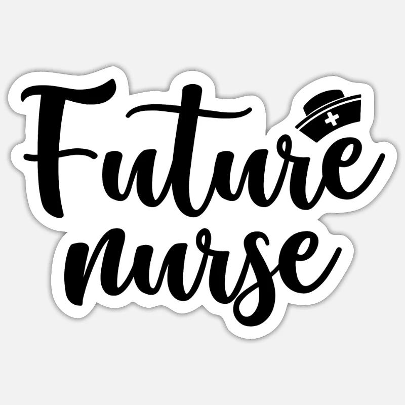 Future Nurse - Sticker size S (10 x 10 cm) - white matte