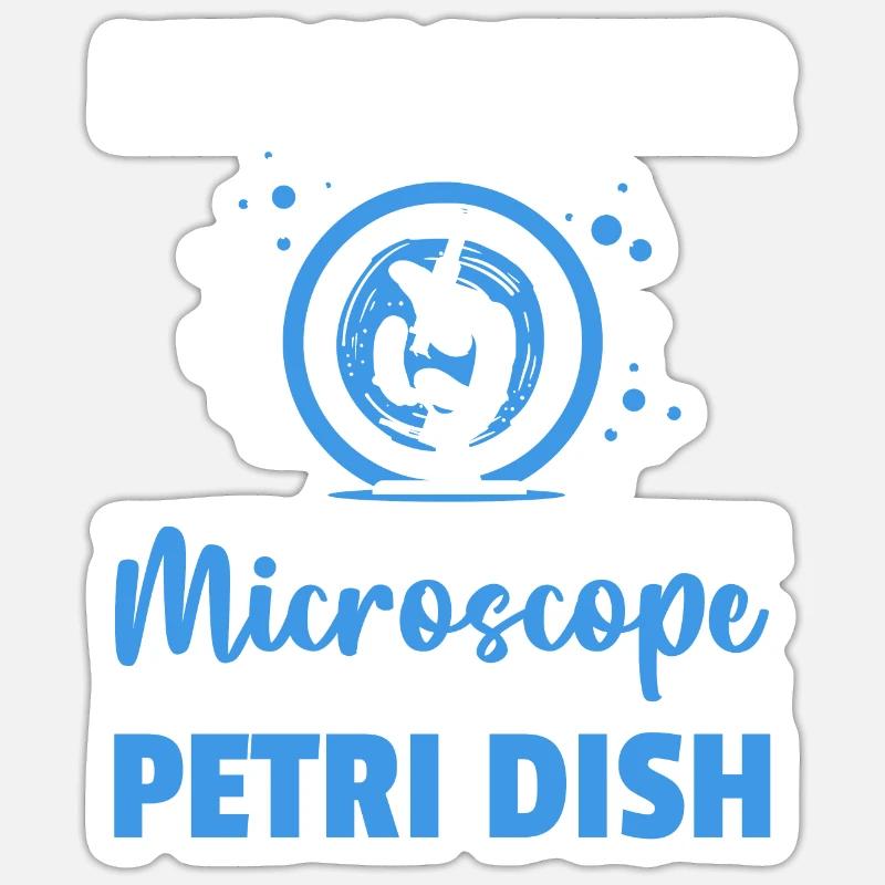 La vie est meilleure avec un microscope et un - Sticker taille S (10 x 10 cm) - blanc mat