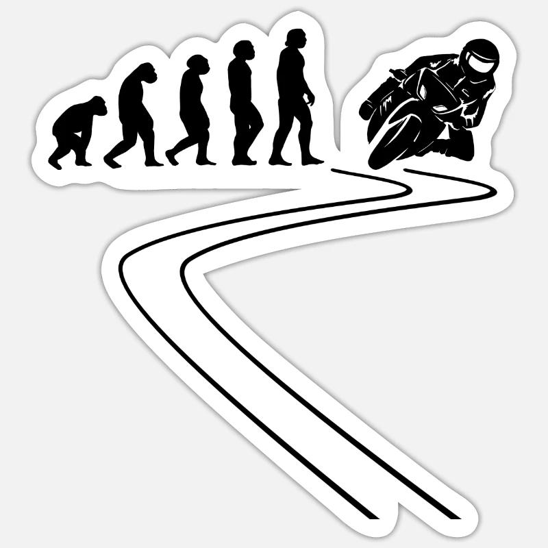 Motorradfahrer Motorcycle Moped Evolution Motorrad Sticker Größe S (10 x 10 cm)