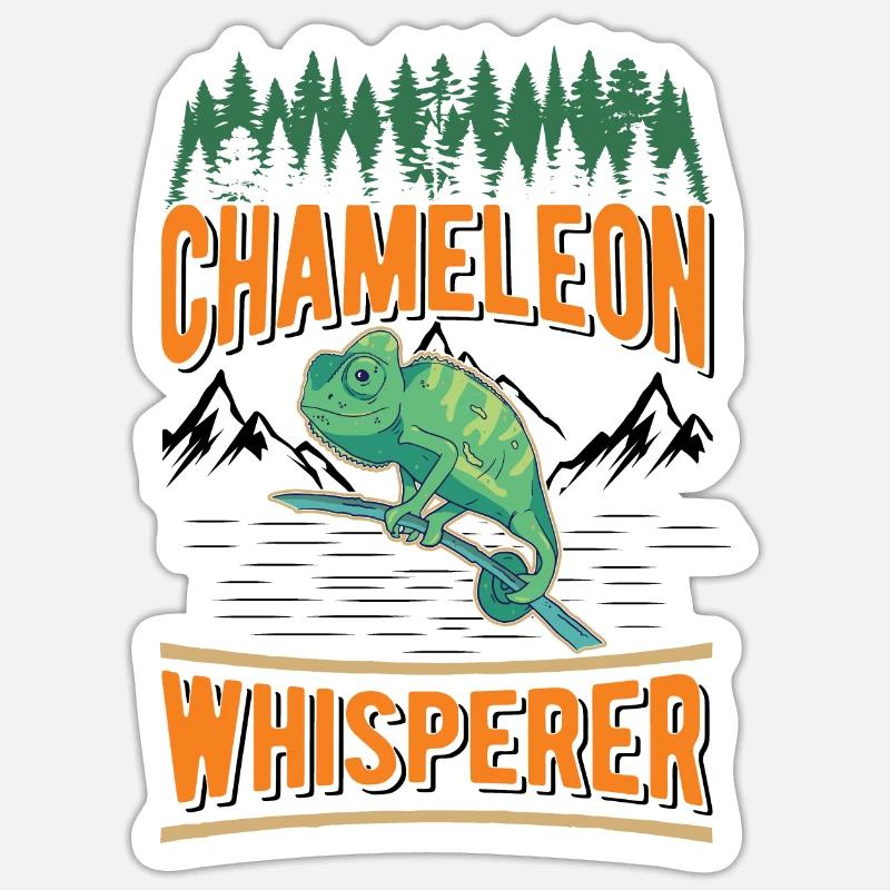 Chamäleon Flüsterer Chameleon Whisperer - Sticker taille S (10 x 10 cm) - blanc mat