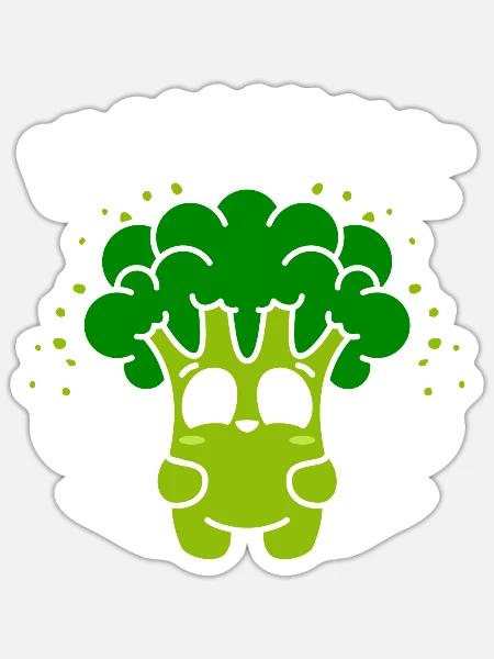 Broccoholic Gemüse Vegetarischer veganer Brokkoli - Sticker Größe S (10 x 10 cm) - Mattweiß