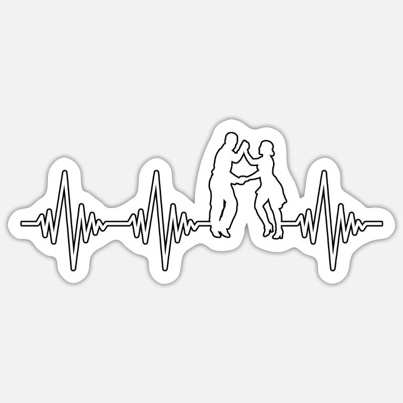 Dancing Heartbeat - Sticker size S (10 x 10 cm) - white matte